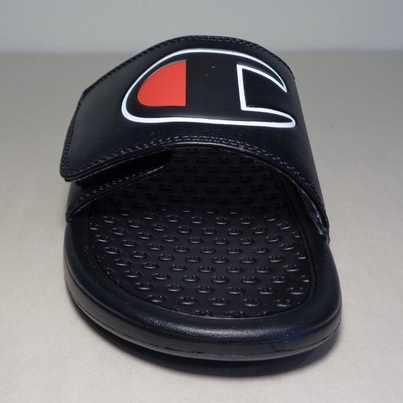 Champion Size 12 M LOGO SLIDE Black Sandals New Men's Shoes - Picture 5 of 15